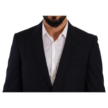 Domenico Tagliente Blue Polyester Single Breasted Formal Suit Domenico Tagliente