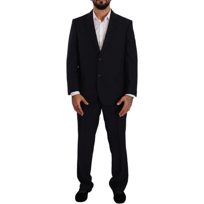 Domenico Tagliente Blue Polyester Single Breasted Formal Suit Domenico Tagliente