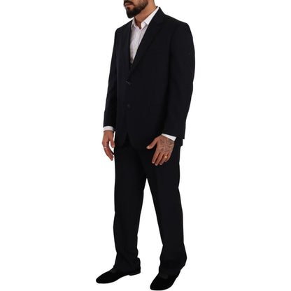 Domenico Tagliente Blue Polyester Single Breasted Formal Suit Domenico Tagliente