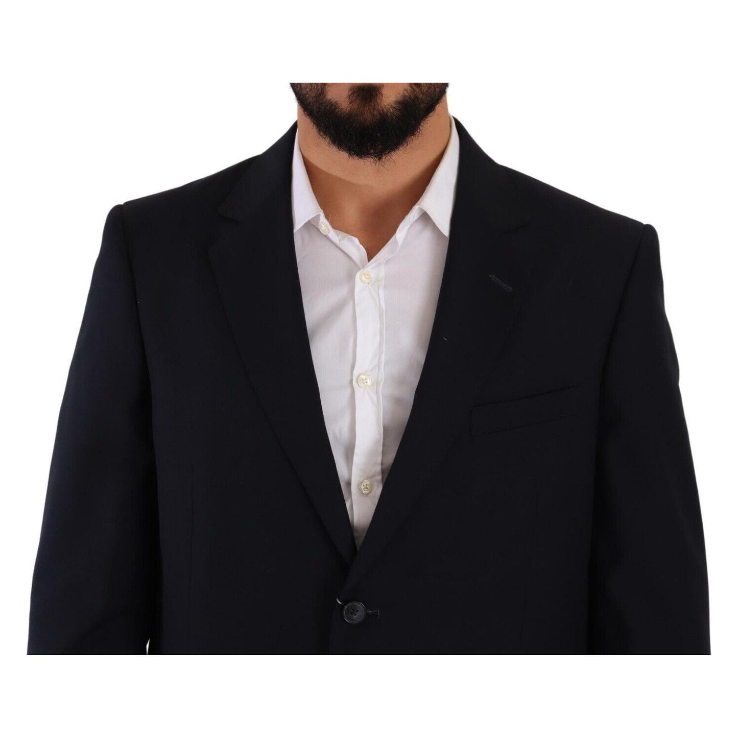 Domenico Tagliente Blue Polyester Single Breasted Formal Suit Domenico Tagliente