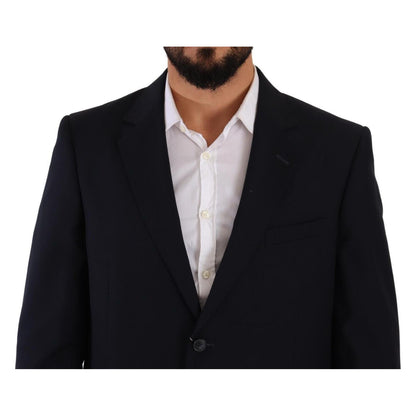 Domenico Tagliente Blue Polyester Single Breasted Formal Suit Domenico Tagliente