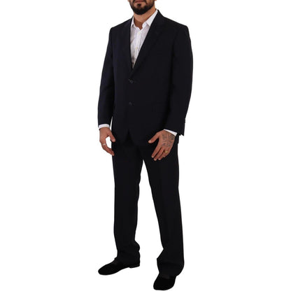 Domenico Tagliente Blue Polyester Single Breasted Formal Suit Domenico Tagliente