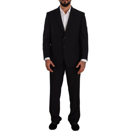 Domenico Tagliente Black Polyester Single Breasted Formal Suit Domenico Tagliente