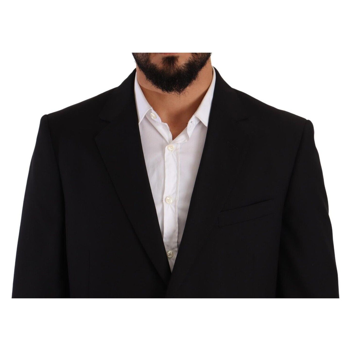 Domenico Tagliente Black Polyester Single Breasted Formal Suit Domenico Tagliente