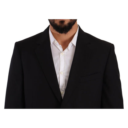 Domenico Tagliente Black Polyester Single Breasted Formal Suit Domenico Tagliente