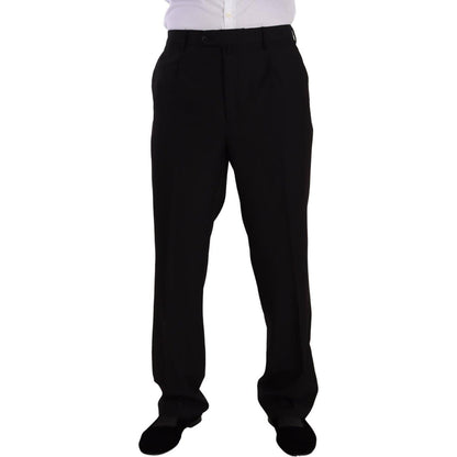 Domenico Tagliente Black Polyester Single Breasted Formal Suit Domenico Tagliente