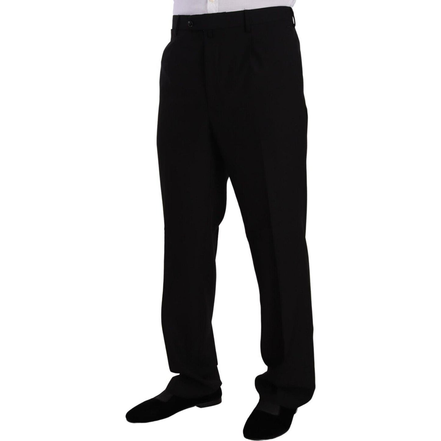 Domenico Tagliente Black Polyester Single Breasted Formal Suit Domenico Tagliente