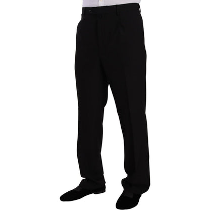 Domenico Tagliente Black Polyester Single Breasted Formal Suit Domenico Tagliente