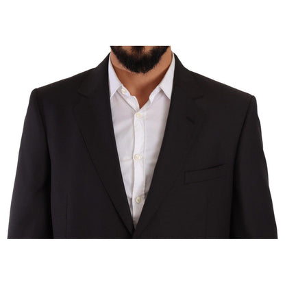Domenico Tagliente Gray Polyester Single Breasted Formal Suit Domenico Tagliente