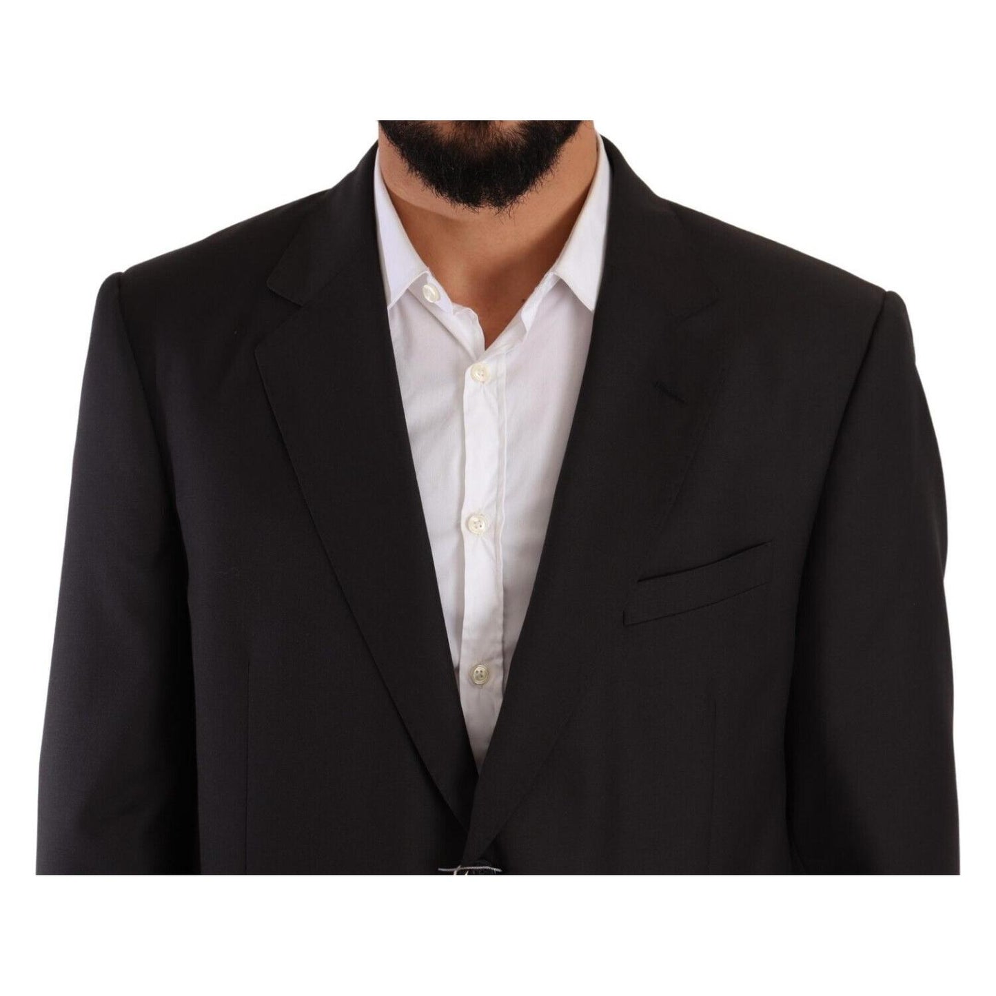 Domenico Tagliente Gray Polyester Single Breasted Formal Suit Domenico Tagliente