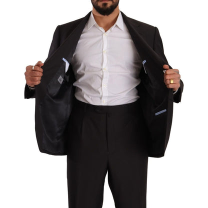 Domenico Tagliente Gray Polyester Single Breasted Formal Suit Domenico Tagliente
