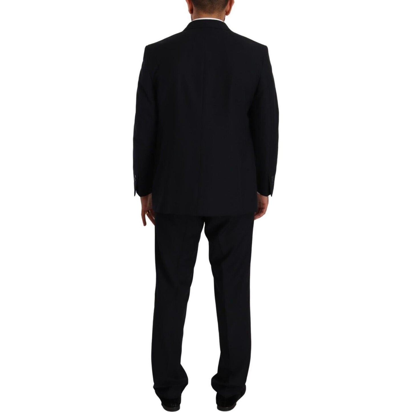 Domenico Tagliente Blue Polyester Single Breasted Formal Suit Domenico Tagliente