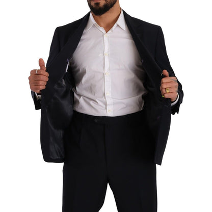 Domenico Tagliente Blue Polyester Single Breasted Formal Suit Domenico Tagliente