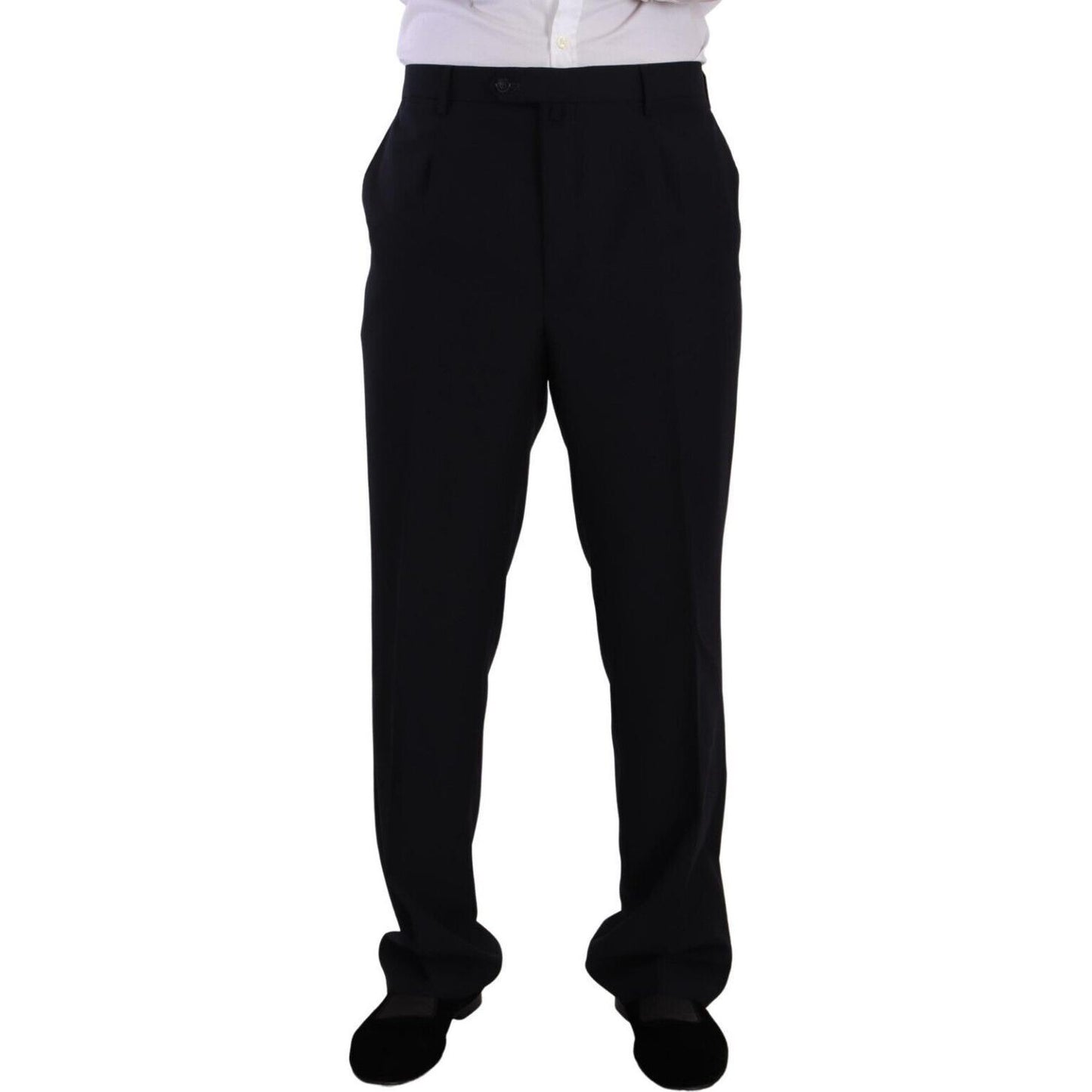 Domenico Tagliente Blue Polyester Single Breasted Formal Suit Domenico Tagliente