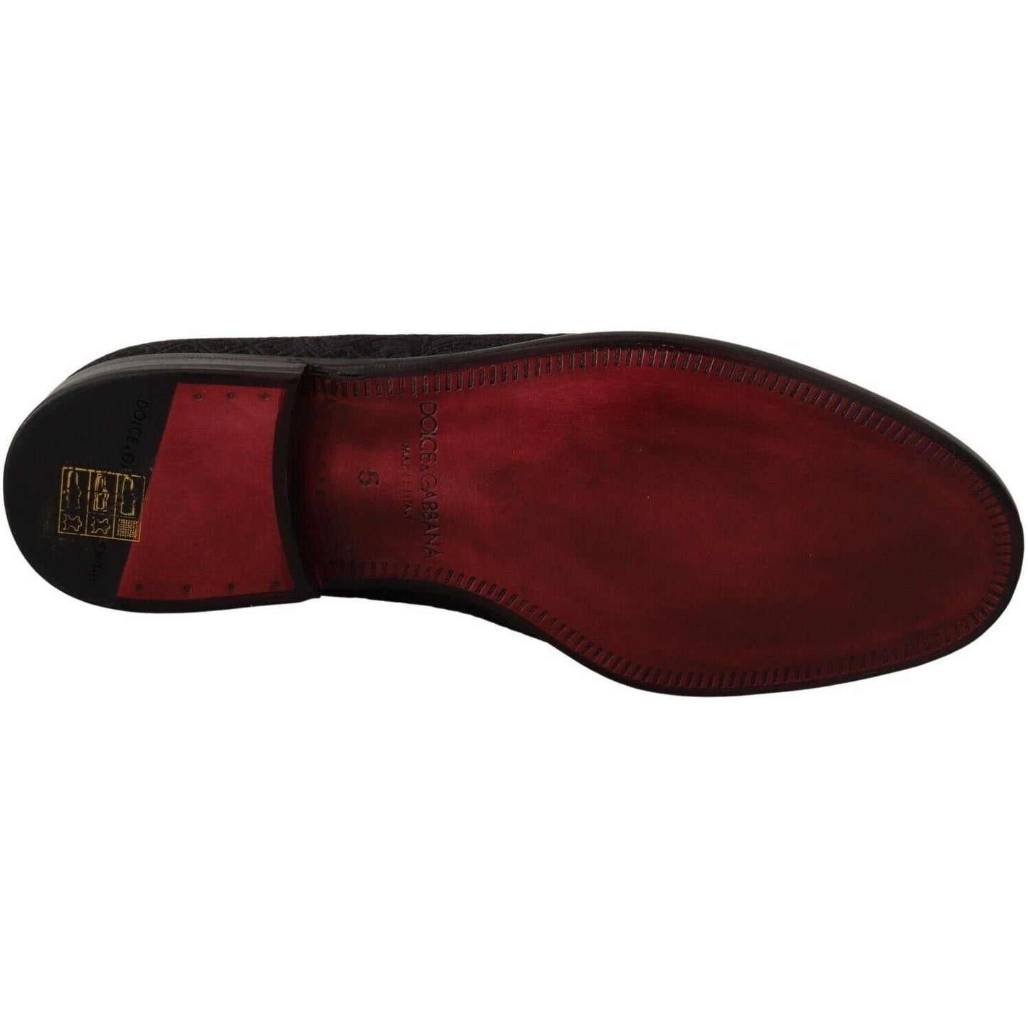 Dolce & Gabbana Black Floral Brocade Slippers Loafers Shoes Dolce & Gabbana