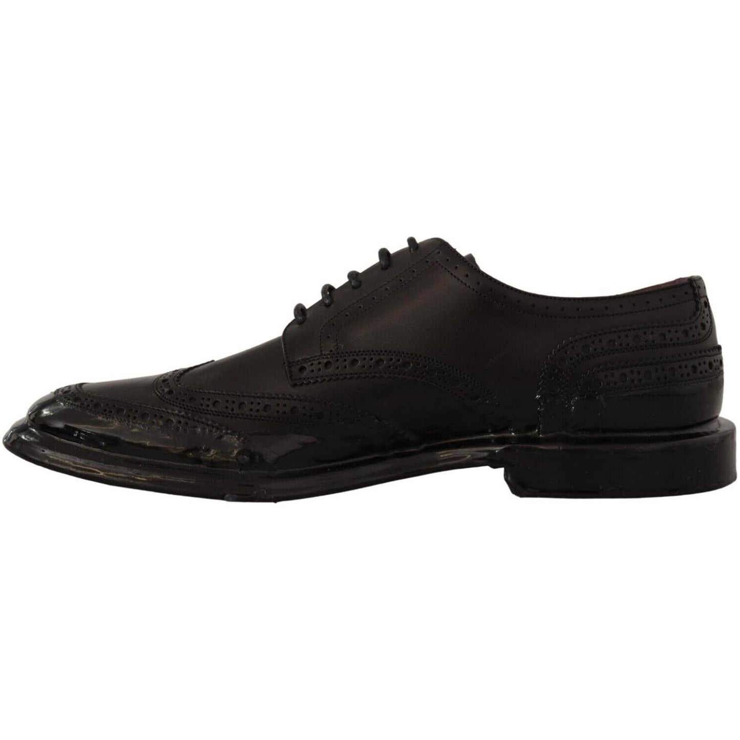 Dolce & Gabbana Black Leather Oxford Wingtip Formal Derby Shoes Dolce & Gabbana