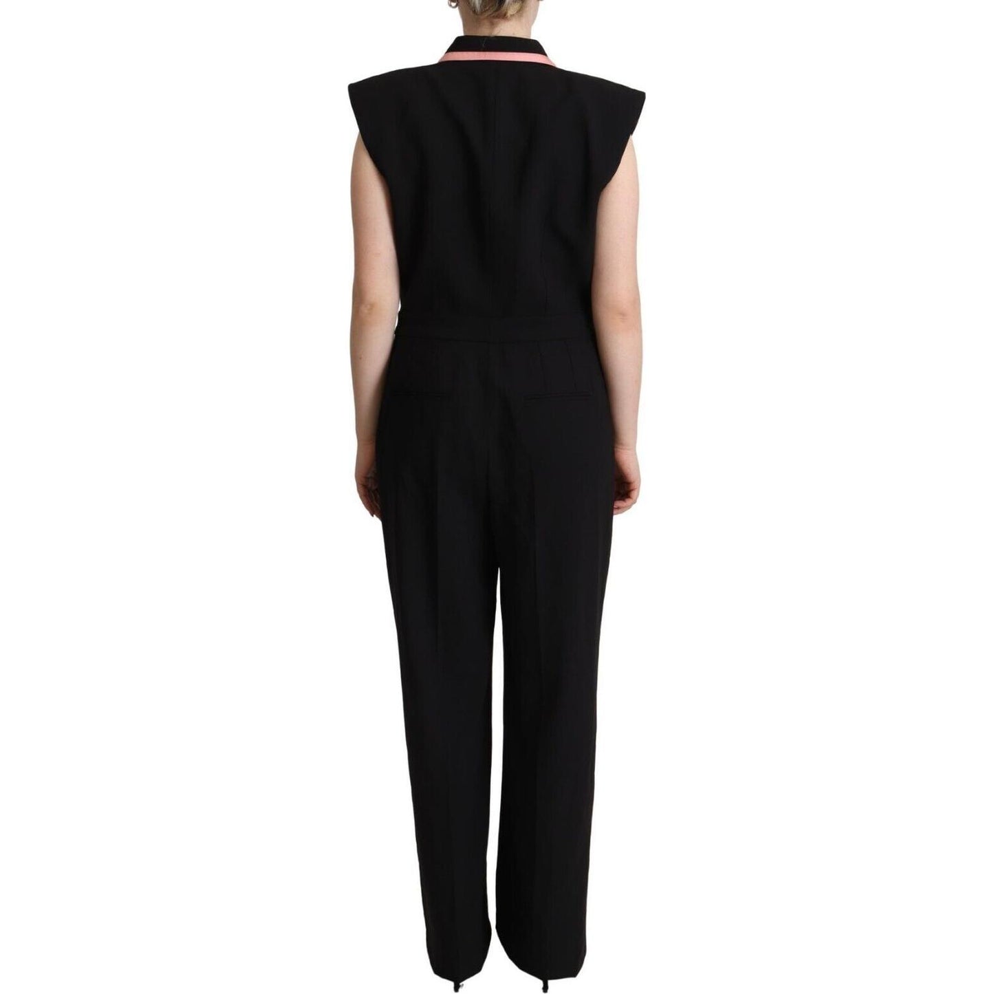 Dolce & Gabbana Black Wool Blend Sleeveless Jumpsuit Dress Dolce & Gabbana