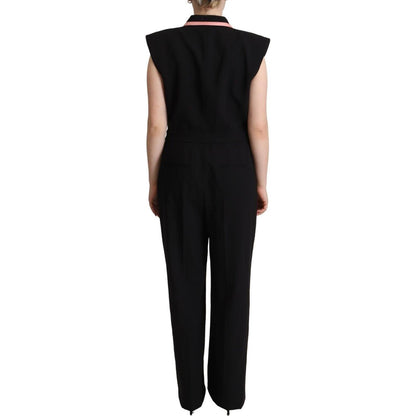 Dolce & Gabbana Black Wool Blend Sleeveless Jumpsuit Dress Dolce & Gabbana