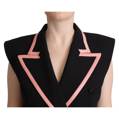 Dolce & Gabbana Black Wool Blend Sleeveless Jumpsuit Dress Dolce & Gabbana