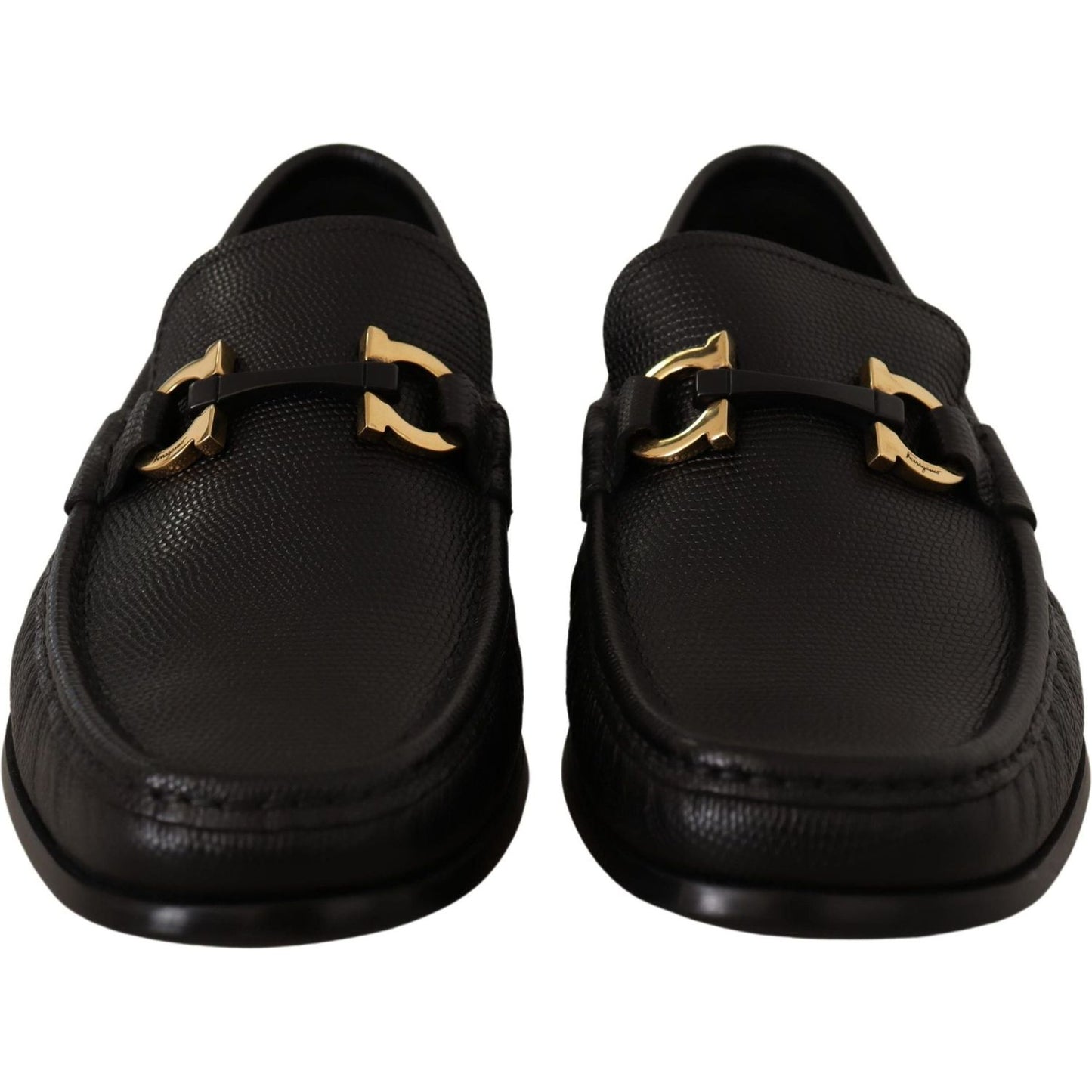 Salvatore Ferragamo Black Calf Leather Moccasins Loafers Shoes Salvatore Ferragamo