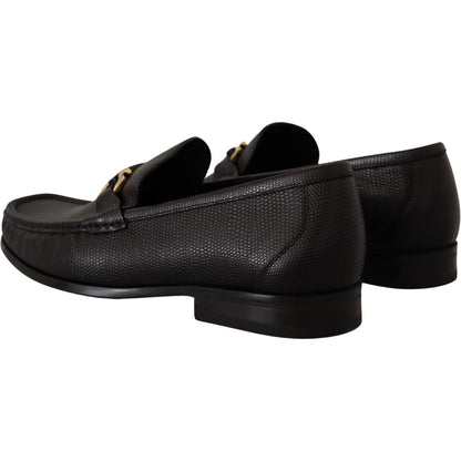 Salvatore Ferragamo Black Calf Leather Moccasins Loafers Shoes Salvatore Ferragamo
