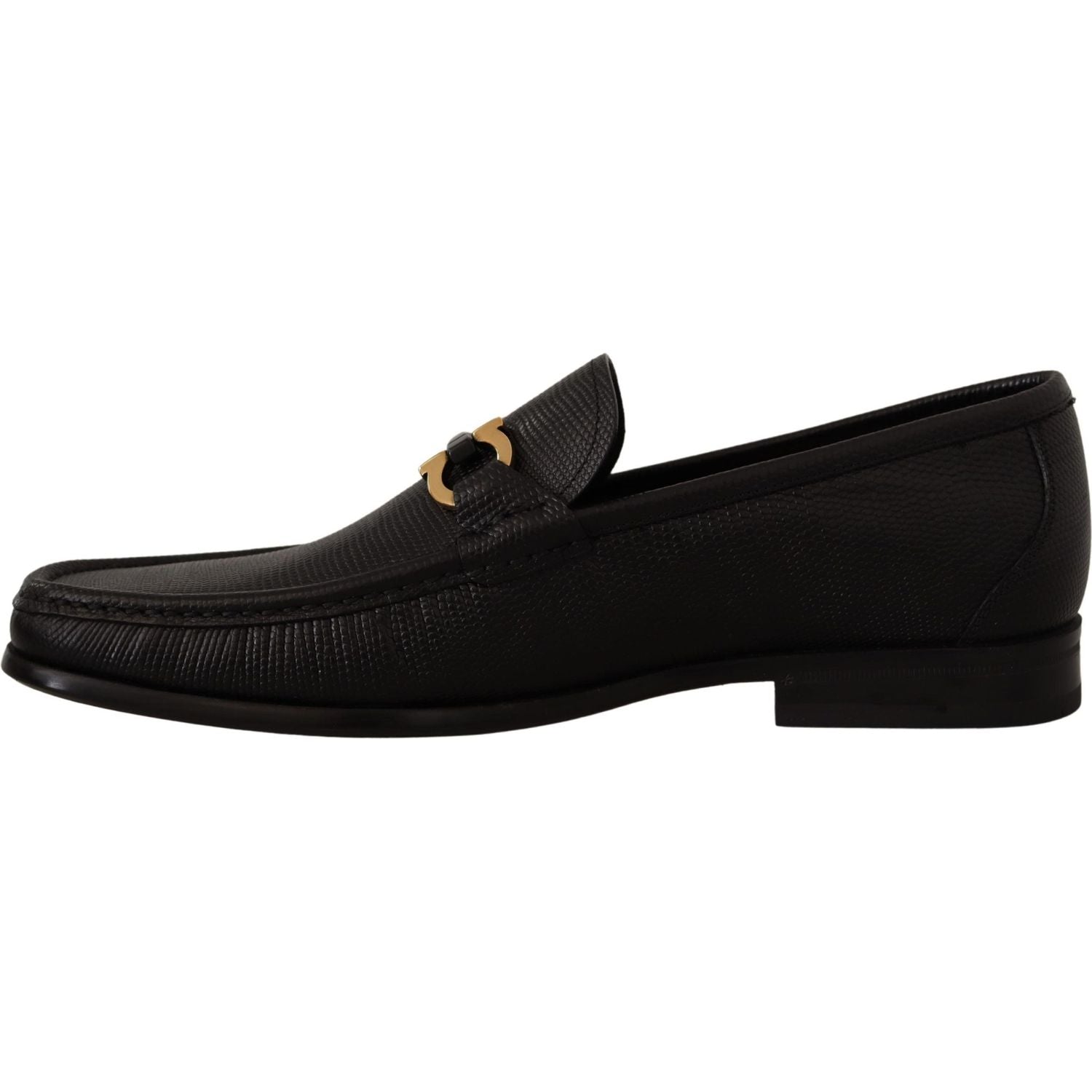 Salvatore Ferragamo Black Calf Leather Moccasins Loafers Shoes