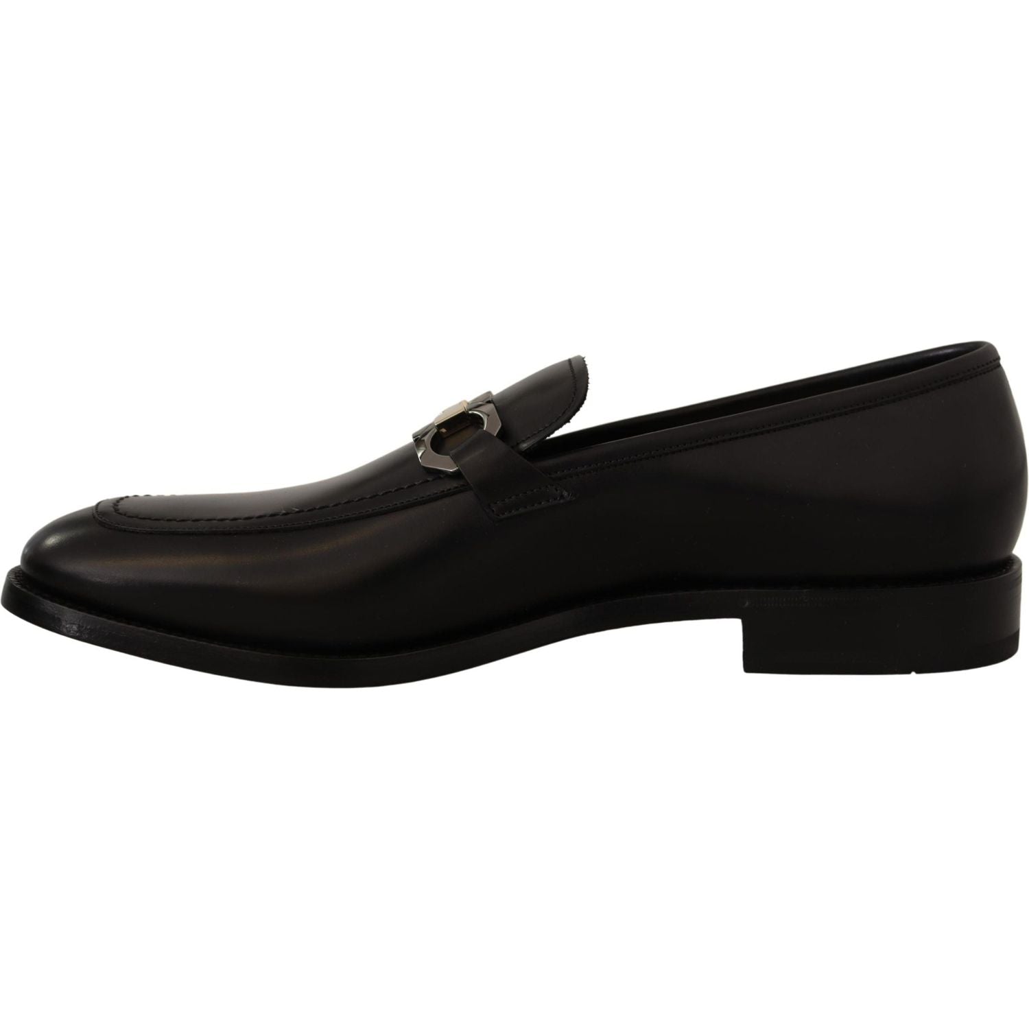 Salvatore Ferragamo Black Calf Leather Moccasin Formal Shoes