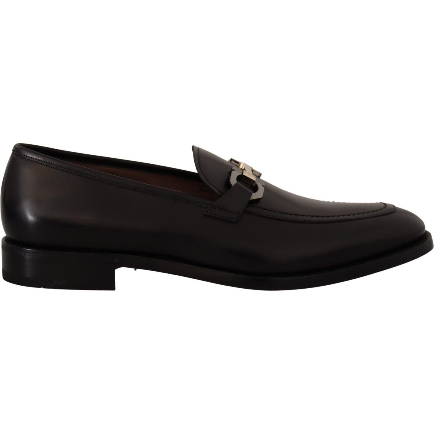 Salvatore Ferragamo Black Calf Leather Moccasin Formal Shoes Salvatore Ferragamo