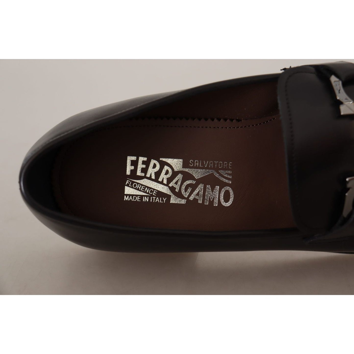 Salvatore Ferragamo Black Calf Leather Moccasin Formal Shoes Salvatore Ferragamo