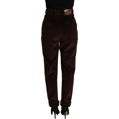 Dolce & Gabbana Bordeaux Corduroy Cotton Trouser Tapered Pants Dolce & Gabbana