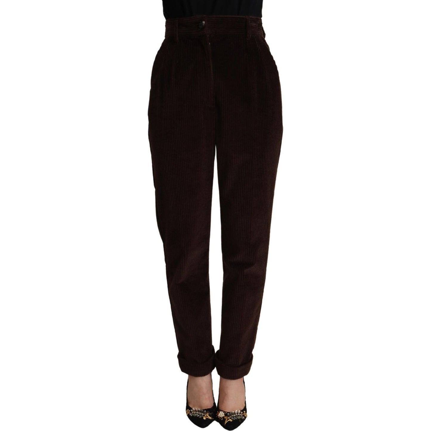 Dolce & Gabbana Bordeaux Corduroy Cotton Trouser Tapered Pants Dolce & Gabbana