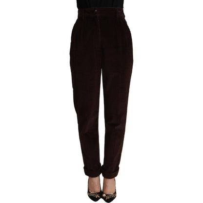 Dolce & Gabbana Bordeaux Corduroy Cotton Trouser Tapered Pants Dolce & Gabbana