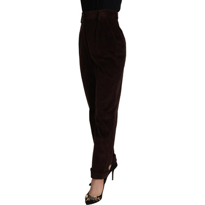 Dolce & Gabbana Bordeaux Corduroy Cotton Trouser Tapered Pants Dolce & Gabbana