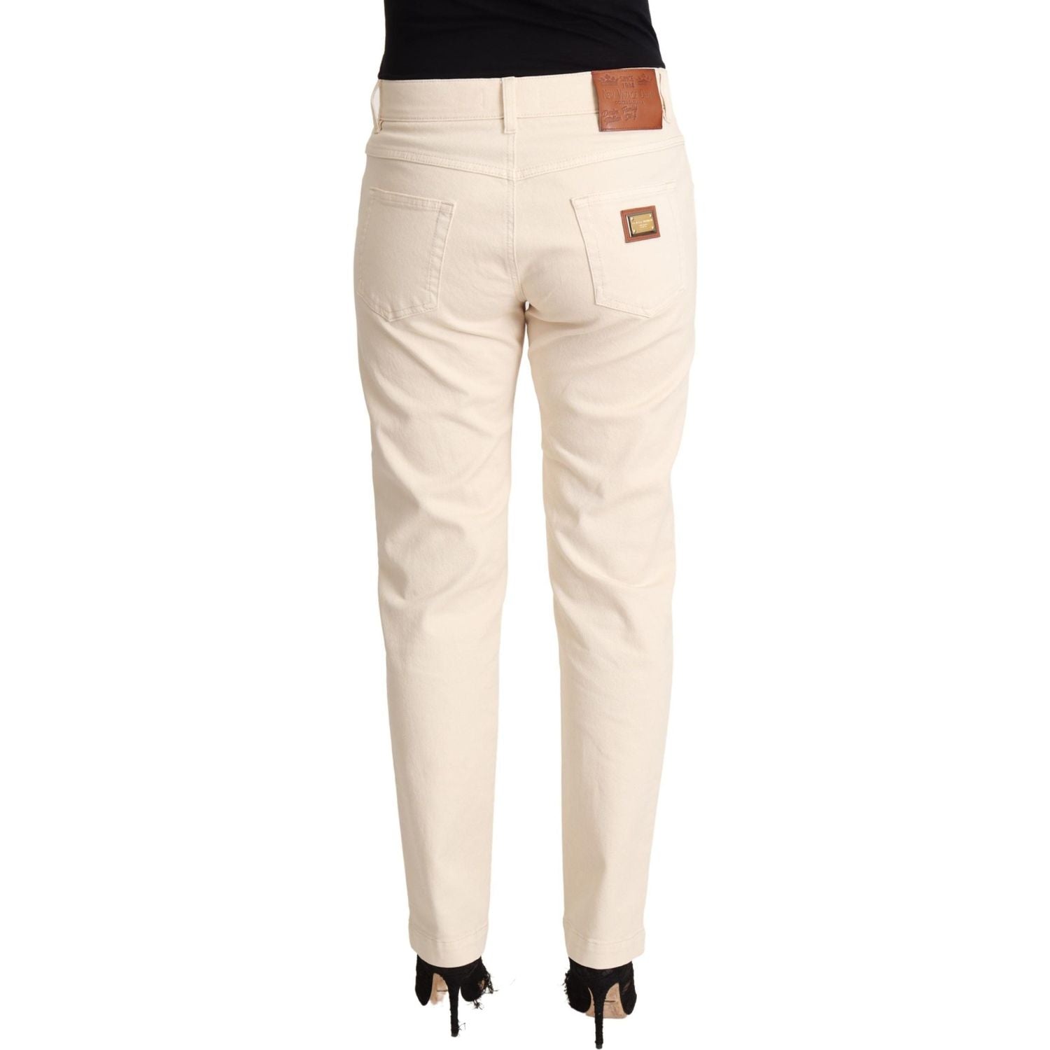 Dolce & Gabbana White Cotton Skinny Denim Women Jeans Pants