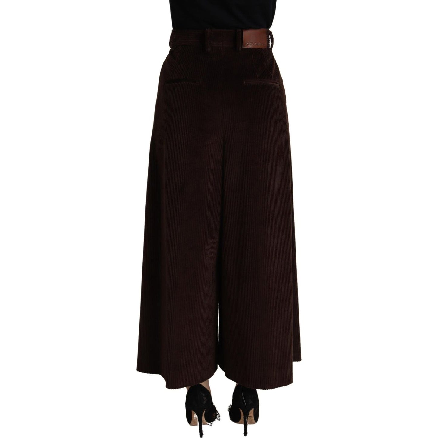 Dolce & Gabbana Bordeaux Corduroy Cotton Trouser Wide Leg Pants Dolce & Gabbana