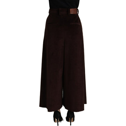 Dolce & Gabbana Bordeaux Corduroy Cotton Trouser Wide Leg Pants Dolce & Gabbana