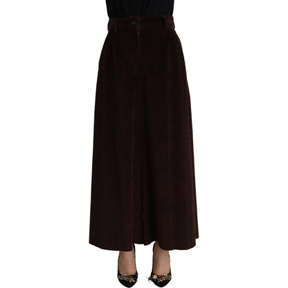 Dolce & Gabbana Bordeaux Corduroy Cotton Trouser Wide Leg Pants Dolce & Gabbana