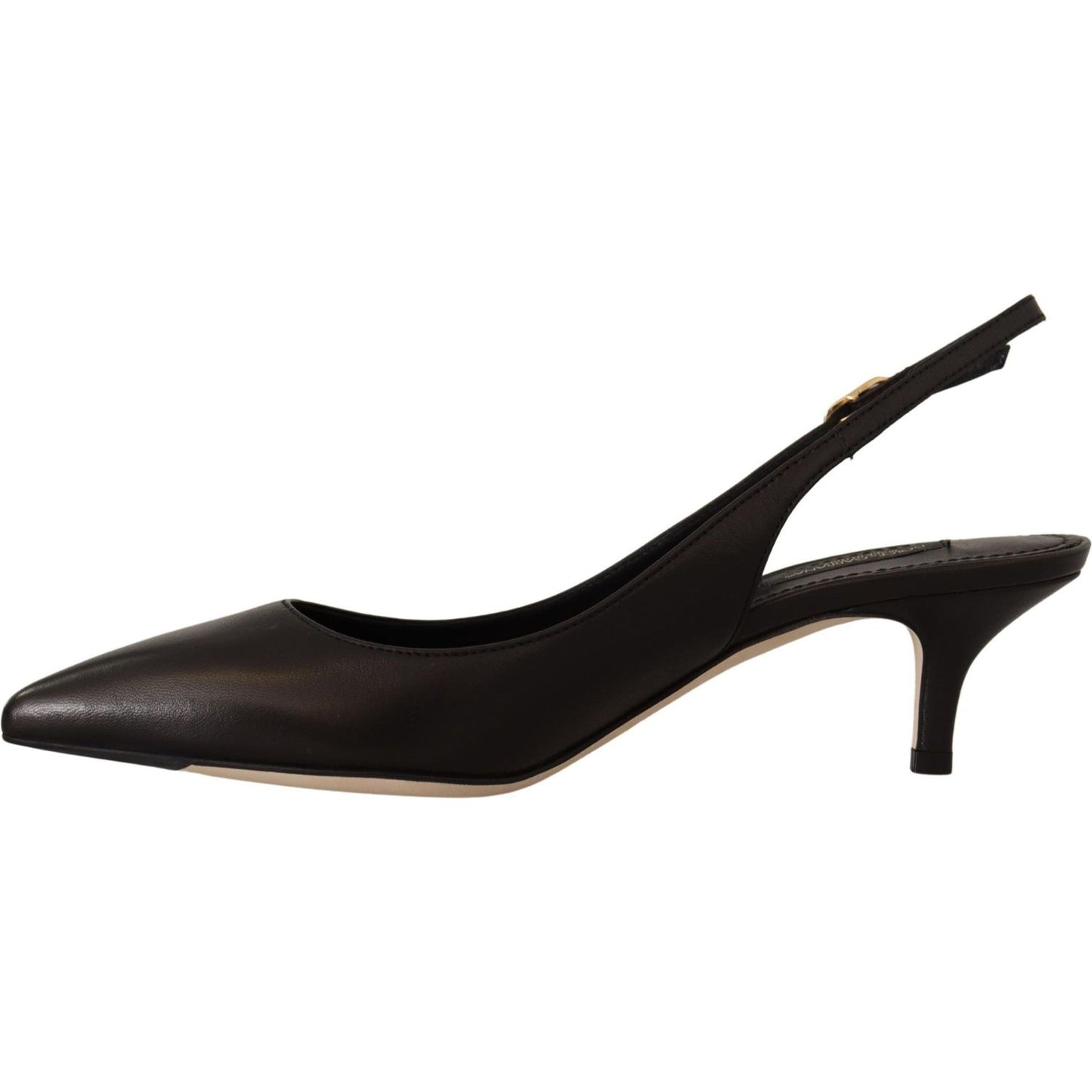 Dolce & Gabbana Black Leather Slingbacks Heels Pumps Shoes Dolce & Gabbana