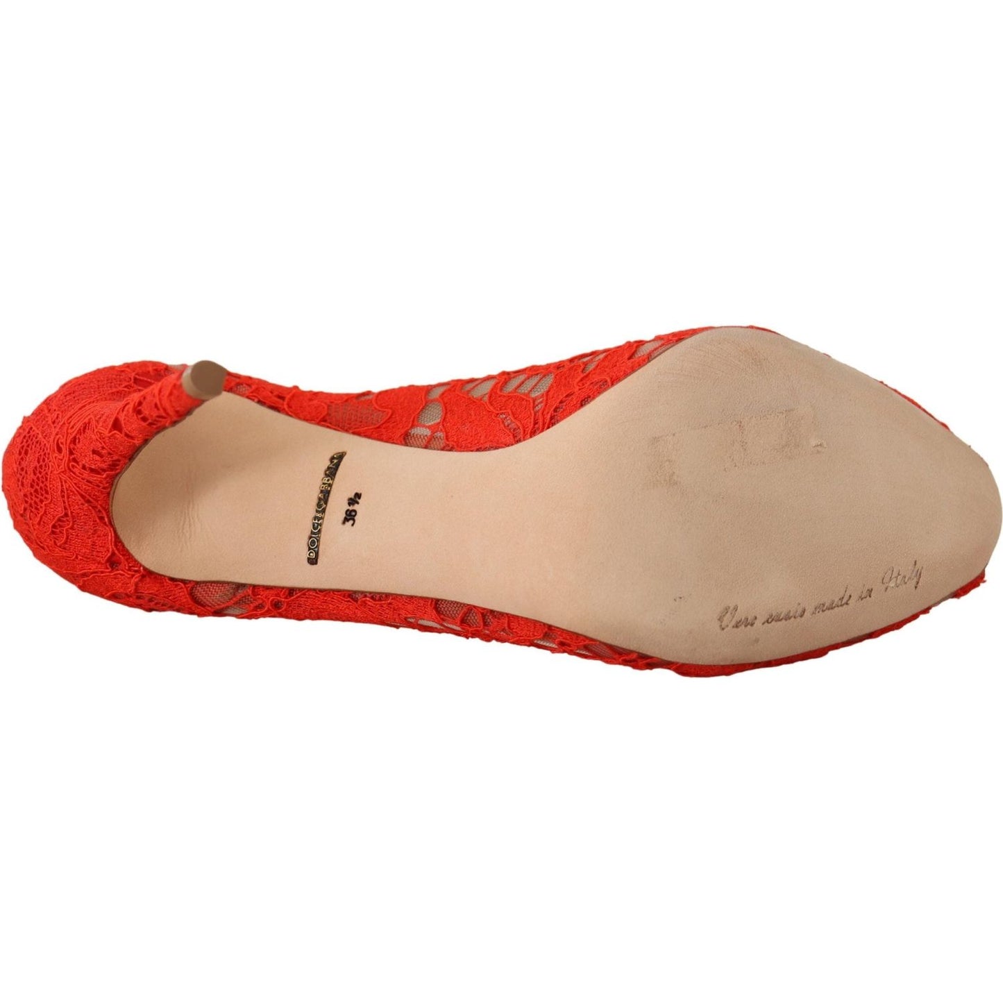 Dolce & Gabbana Red Taormina Lace Crystal Heels Pumps Dolce & Gabbana