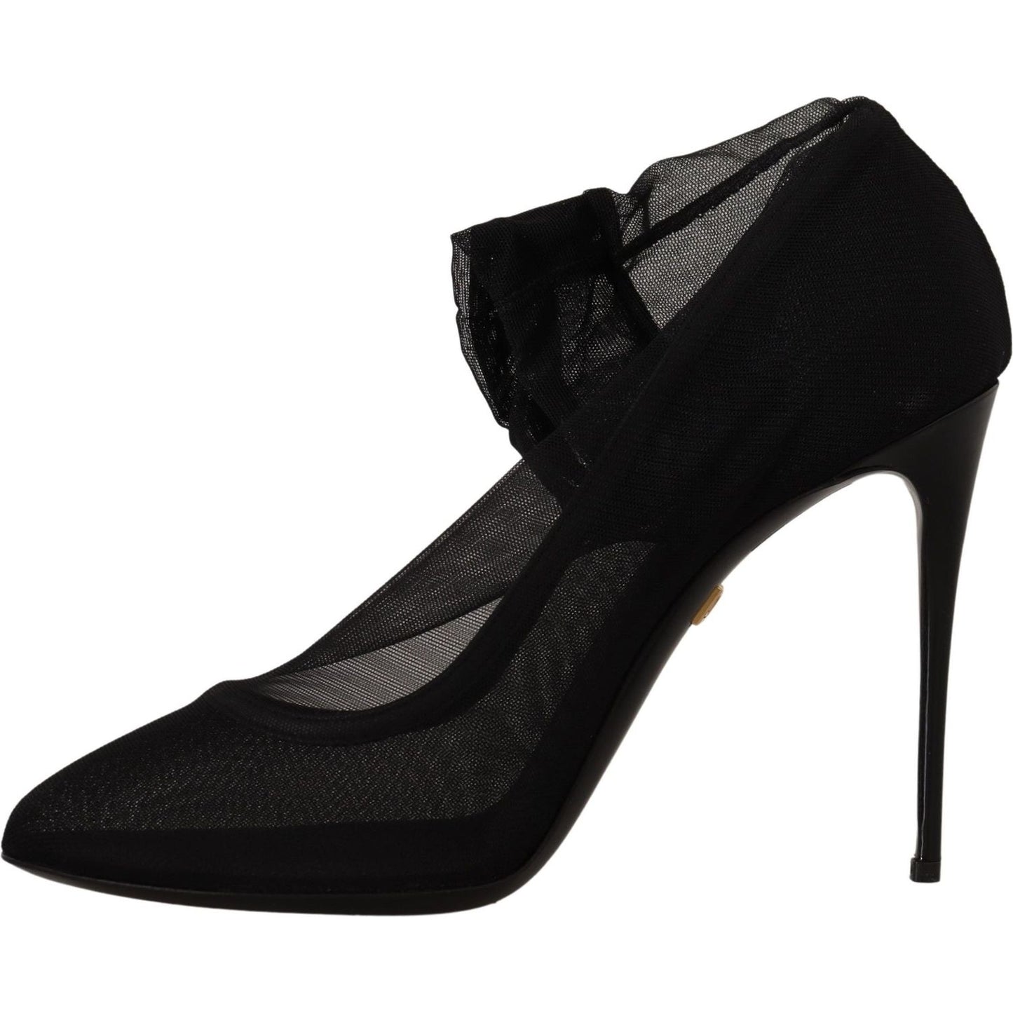 Dolce & Gabbana Black Tulle Stretch Boots Pumps Shoes Dolce & Gabbana