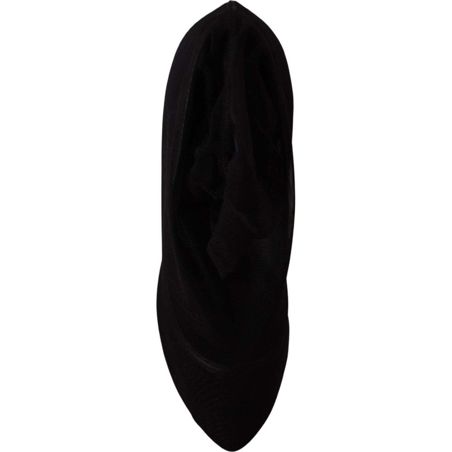Dolce & Gabbana Black Tulle Stretch Boots Pumps Shoes Dolce & Gabbana
