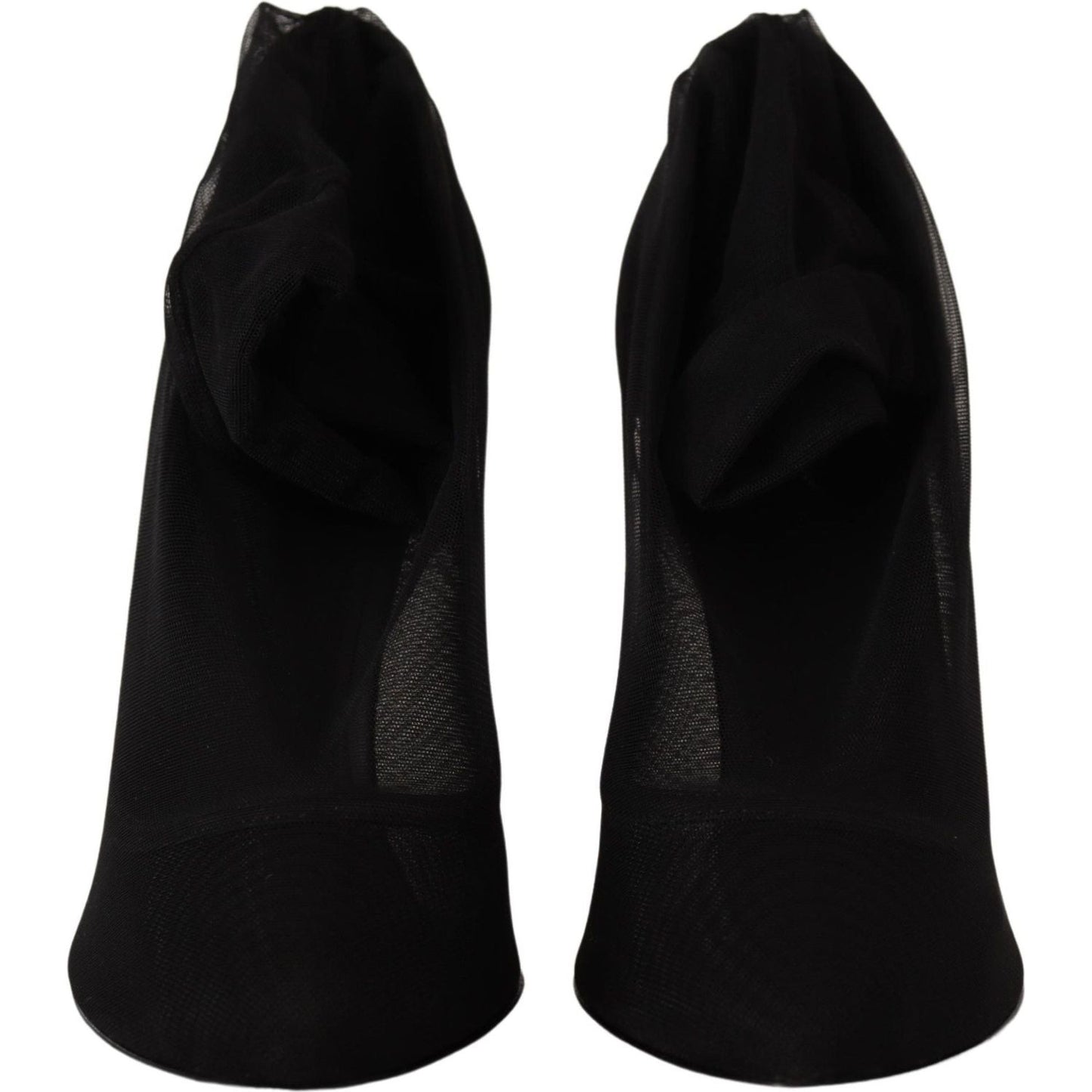 Dolce & Gabbana Black Tulle Stretch Boots Pumps Shoes Dolce & Gabbana