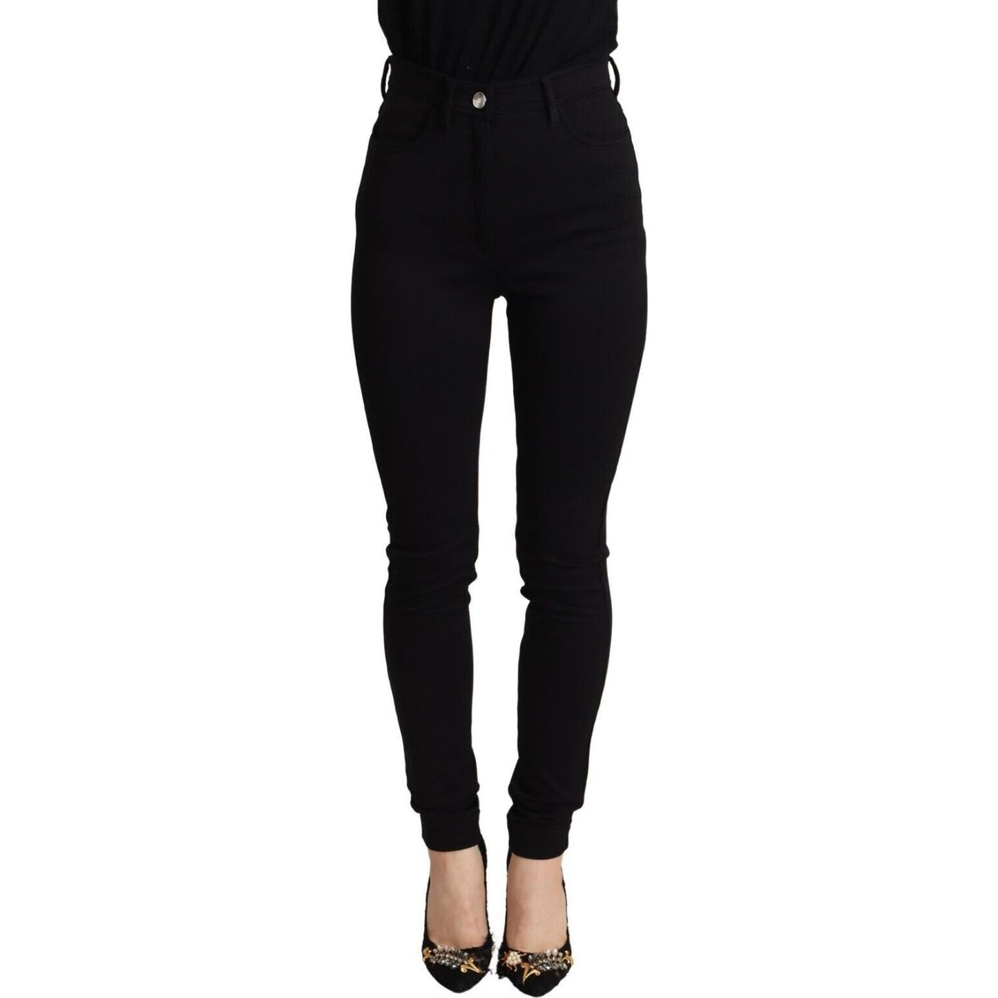 Dolce & Gabbana Black High Waist Skinny Slim Fit Pants Dolce & Gabbana