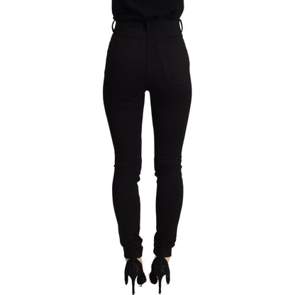 Dolce & Gabbana Black High Waist Skinny Slim Fit Pants Dolce & Gabbana