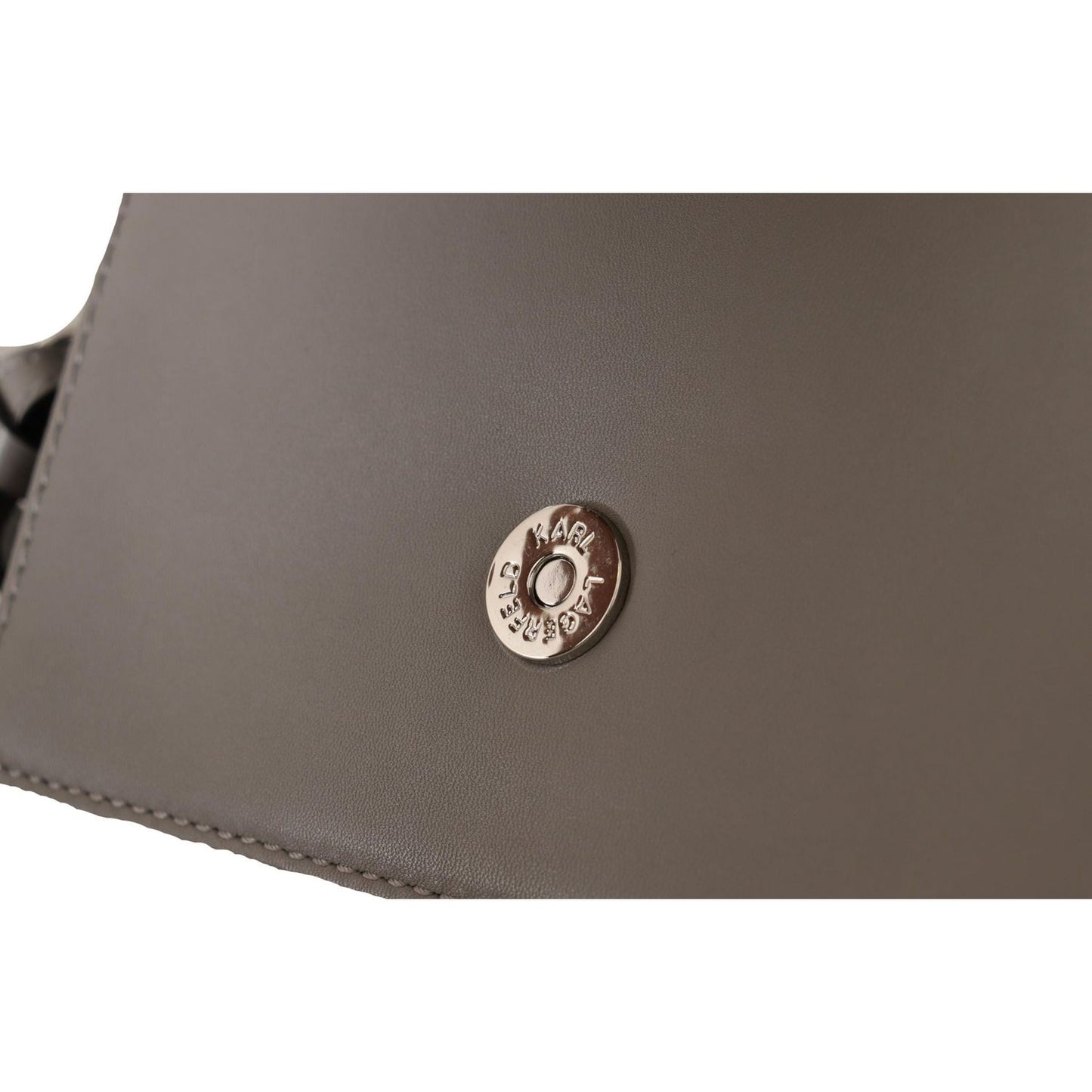 Karl Lagerfeld Light Grey Leather Crossbody Bag