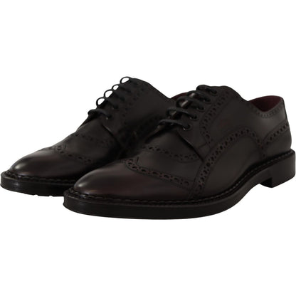 Dolce & Gabbana Purple Leather Oxford Wingtip Formal Shoes Dolce & Gabbana