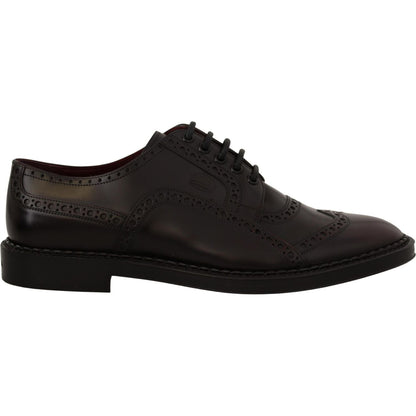 Dolce & Gabbana Purple Leather Oxford Wingtip Formal Shoes Dolce & Gabbana