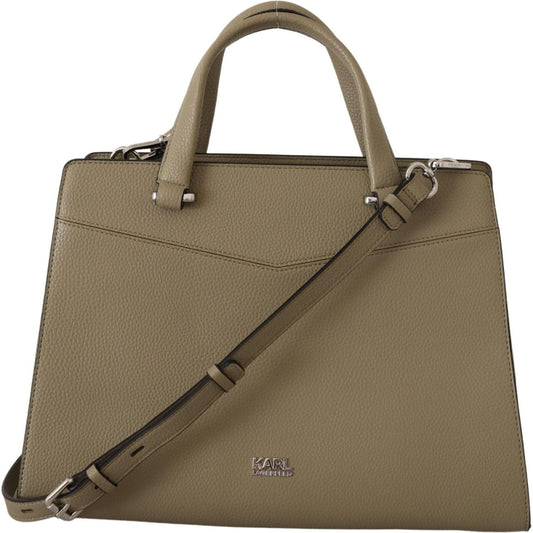 Karl Lagerfeld Sage Green Leather Tote Bag Karl Lagerfeld