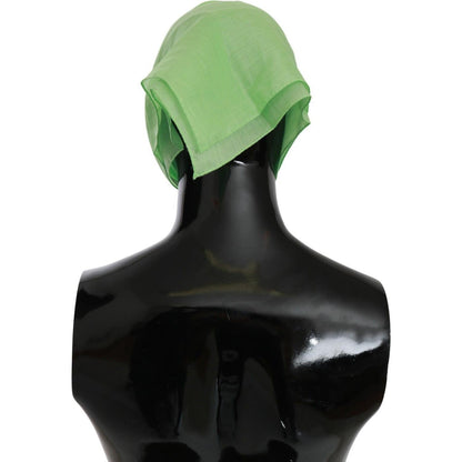 Versace Apple Green Linen Square Foulard Head Wrap Scarf Versace