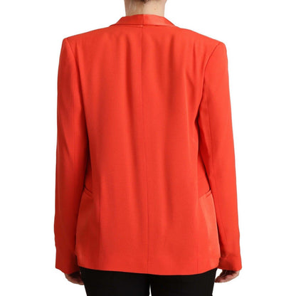 CO|TE Orange Long Sleeves Acetate Blazer Pocket Overcoat Jacket CO|TE